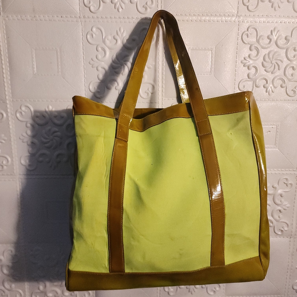 Gucci LIME GREEN/BROWN AUTHENTIC TOTE BY TOM FORD VINTAGE
